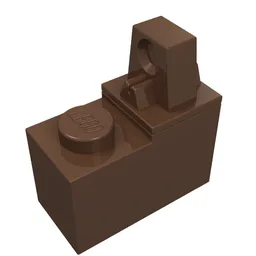 Hinge Brick 1 x 2 Locking with Single Finger On Top / Brown