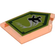 Tile Special 2 x 3 Pentagonal with Nexo Power Shield Print - Super Human Speed / Trans-Neon Orange