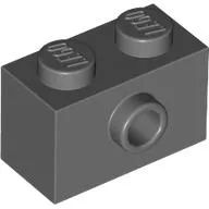 Brick Special 1 x 2 with 1 Center Stud on 1 Side, Bottom Stud Holder / Dark Bluish Gray
