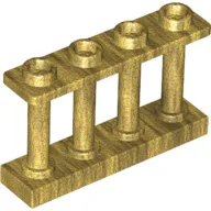 Fence Spindled 1 x 4 x 2 [4 Top Studs] / Pearl Gold
