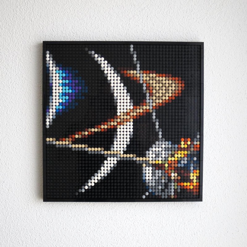 Lego Cassini, Enceladus, Saturn (TPS Logo) – Mosaic