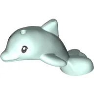 Animal, Dolphin, Baby with Black Eyes / Light Aqua