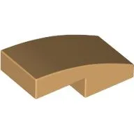Brick Curved 2 x 1 No Studs [1/2 Bow] / Warm Tan