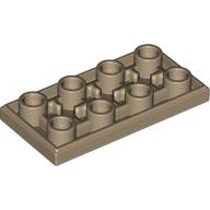 Lego Tile Special 2 x 4 Inverted / Dark Tan