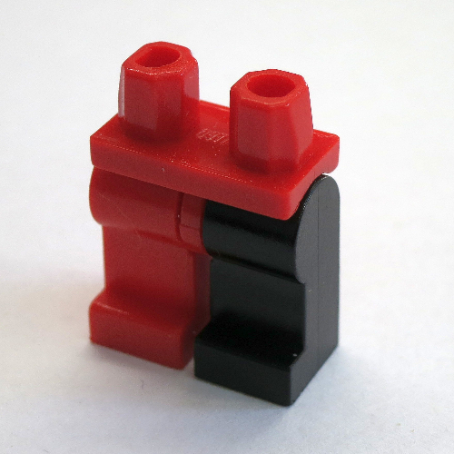 Lego Hips and Black Left Leg, Red Right Leg [Plain] / Red