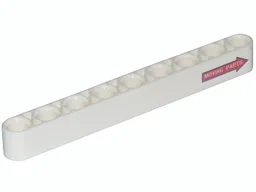 Technic, Liftarm Thick 1 x 9 with Red Arrow Pointing Right and 'MOVING PARTS' Pattern (Sticker) - Set 42025