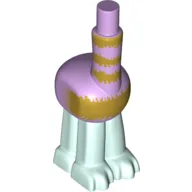 Minifig Creature Body, 4 Light Aqua Legs, Long Neck with Gold Fur Print (Troll) / Lavender