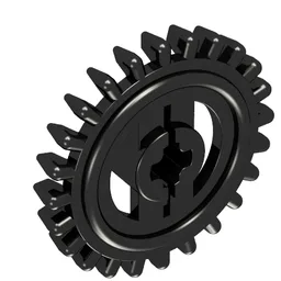Technic Gear 24 Tooth Crown with Flat Teeth / Black