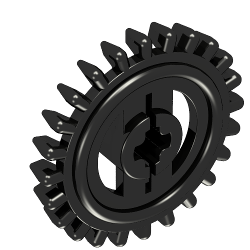 Lego Technic Gear 24 Tooth Crown with Flat Teeth / Black