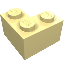 Brick 2 x 2 Corner / Light Yellow
