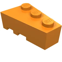 Brick Wedged, Angled 3 x 2 Right / Orange