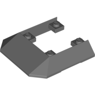 Lego Brick Wedged, Sloped 45° 6 x 6 Double / 33° [Train Roof End] / Dark Bluish Gray