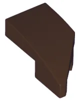 Brick Wedged, Curved 2 x 1 with Stud Notch Left / Dark Brown