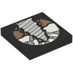 Tile 2 x 2 with Drill Print / Black