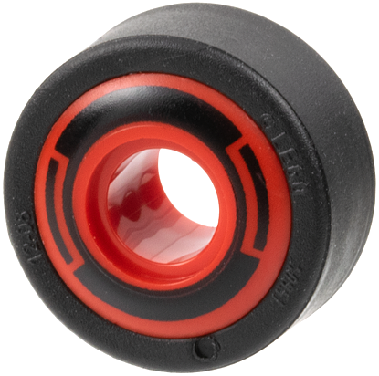 Lego Wheel 11mm D. x 8mm with Center Groove, 8 Spokes and Smooth Side with Black Circle and Arcs Pattern with Black Tire 14mm D. x 6mm Solid Smooth (6683pb01 / 50945)