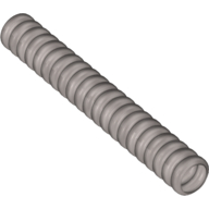 Lego Hose, Ribbed 7mm D. 7L / 5.6cm / Flat Silver