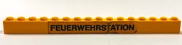Stickered Assembly 16 x 1 x 1 with Black 'FEUERWEHRSTATION' Pattern (Sticker) - Set 374-1