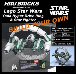 MOC Lego Star Wars Yoda Hyper Drive Ring & Star Fighter Clone Wars