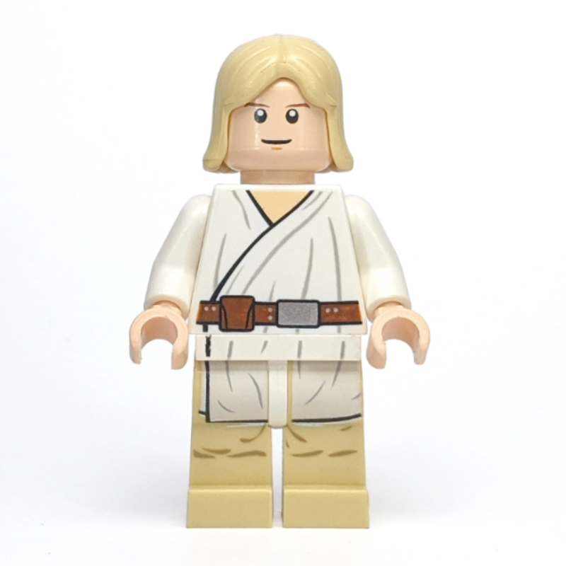 Lego Luke Skywalker, White Robe, Straight Tan Hair, White Pupils, 3626cpr0635