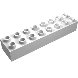 Duplo Brick 2 x 8 / White