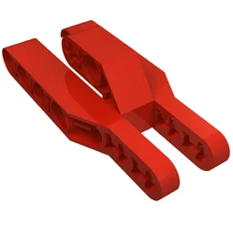 Technic Beam 3 x 7 x 2 Fork 3 Fingers / Red