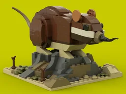 Elephant Shrew (Brown) with Rock Display Base