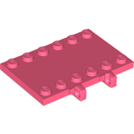 Lego Hinge Plate 4 x 6 with Two 1 x 6 Studs and Recessed 2 x 6 Middle / Coral