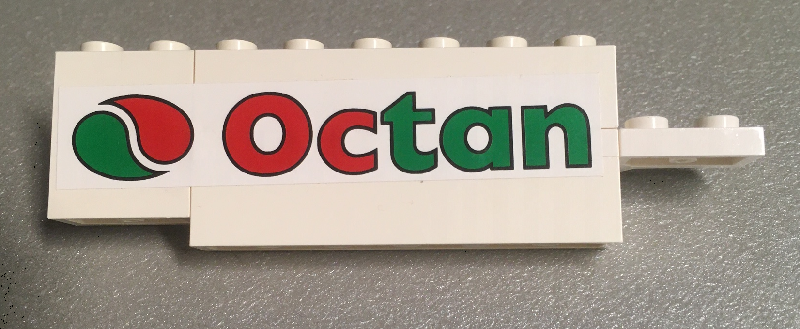 Lego Stickered Assembly 10 x 1 x 2 1/3 with Octan Logo Pattern Model Right Side (Sticker) - Set 6335