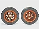 Wheel 30.4mm D. x 20mm with No Pin Holes and Reinforced Rim with Black Tire 43.2 x 22 ZR (56145 / 44309) / Reddish Brown