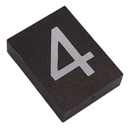 Modulex Tile 3 x 4 with White '4' Print, without Internal Supports / Modulex Tile Blue