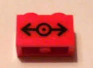 Brick 1 x 2 with Train Logo Black Medium Pattern (Sticker) - Set 7938