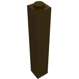 Brick 1 x 1 x 5 with Solid Stud / Dark Brown