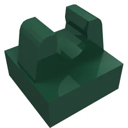 Tile Special 1 x 1 with Clip with Rounded Tips / Dark Green