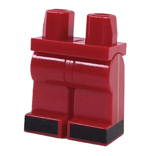 Lego Hips and Red Legs with Black Shoes, Gold Stripe On Side print