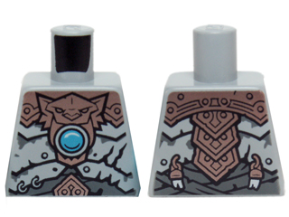Lego Torso Copper Armor, Dark Azure Round Jewel (Chi) Pattern