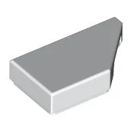 Tile 1 x 2 with Stud Notch Right / White