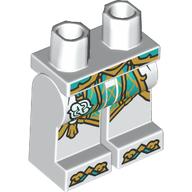 Lego Hips and White Legs with Gold/Dark Turquoise Decorations print / White