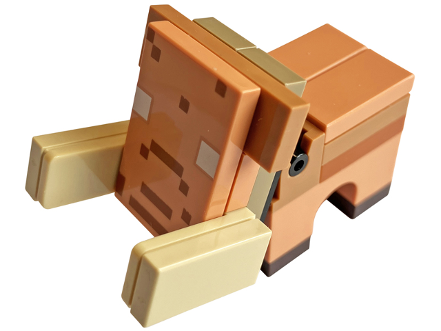 Lego Minecraft Hoglin, Baby, Nougat Face (Nougat Plate, Modified 1 x 3 with 2 Studs) - Brick Built