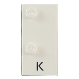 Braille Brick 2 x 4 with 2 Studs ⠅ and 'K' Print / White