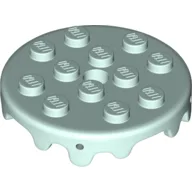 Plate Special Round 4 x 4 with Melting Drops/Icing on Sides / Light Aqua