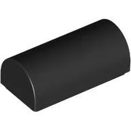 Brick Curved 1 x 2 x 2/3 Double Curved Top, No Studs / Black