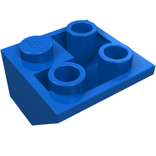 Lego Brick Sloped Inverted 45° 2 x 2 Double Convex / Blue