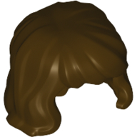 Lego Hair Mid-Length, Wavy, Tidy Bangs / Dark Brown