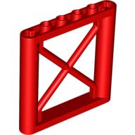 Lego Support 1 x 6 x 5 Girder Rectangular / Red