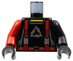 Torso Alpha Team Arctic Logo, Black Shirt and Red Straps Pattern / Black Arm Left / Red Arm Right / Black Hands