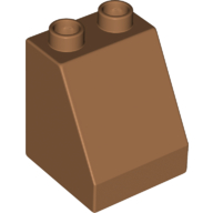 Lego Duplo Brick 2 x 2 x 2 Slope / Medium Nougat