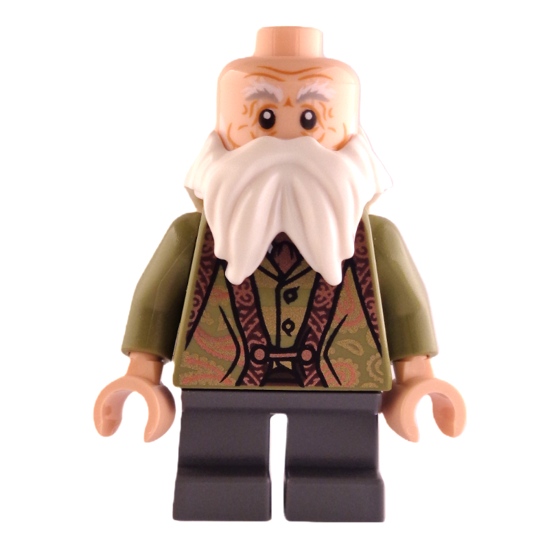 Lego Professor Filius Flitwick, Beard, Olive Green Vest, Dark Bluish Grey Legs