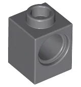 Technic Brick 1 x 1 with Pin Hole / Dark Bluish Gray