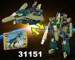 VF-1 Valkyrie (Macross) / Jetfire (g1 Transformers) using set 31151