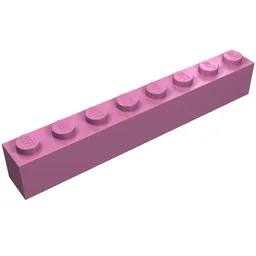 Brick 1 x 8 / Dark Pink